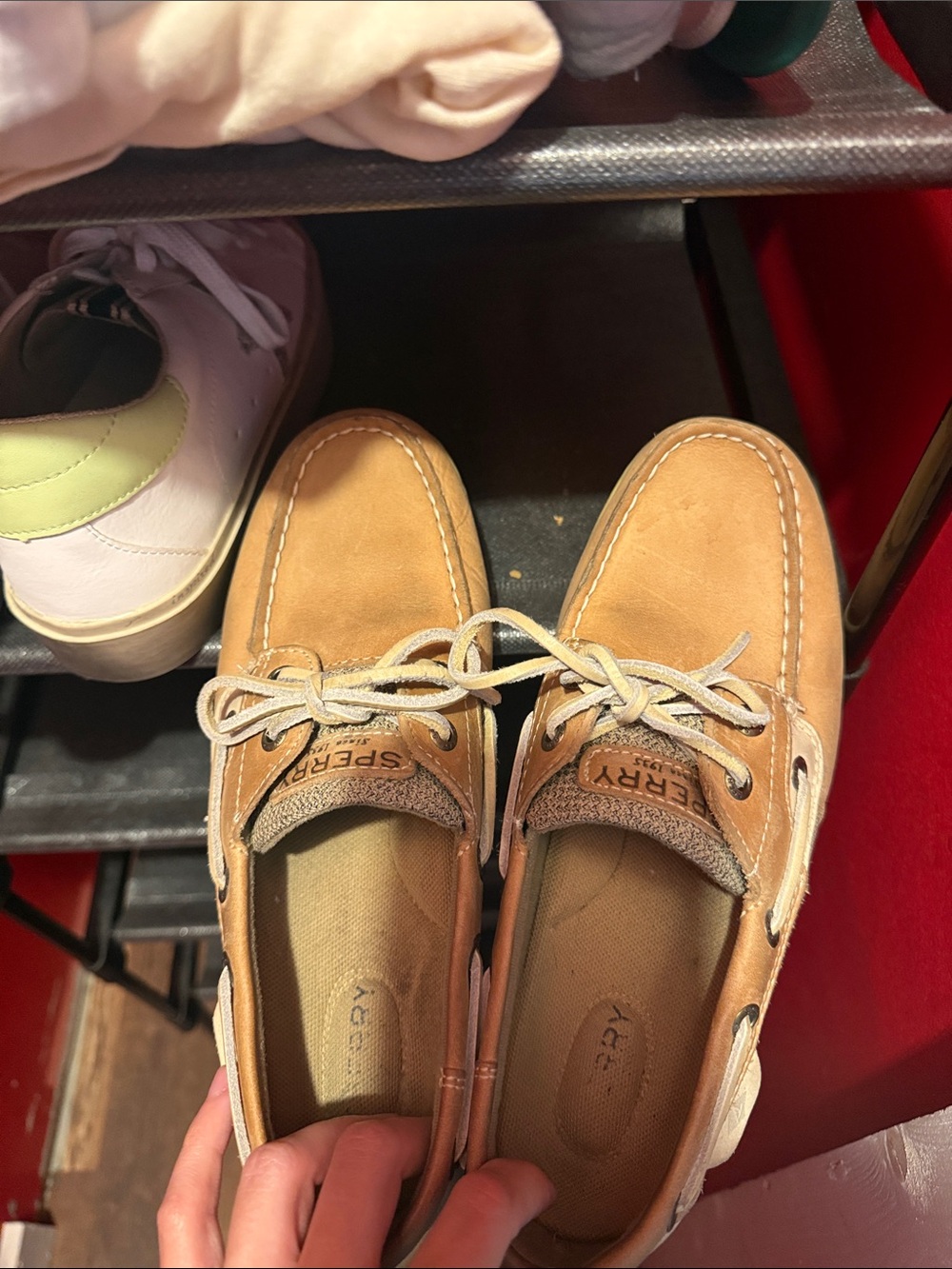 Sperry Womens Tan Leather Boat Shoes 7.5